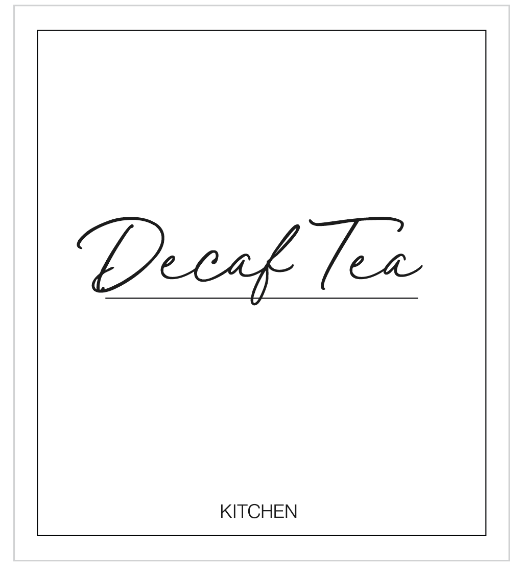 Decaf Tea Label