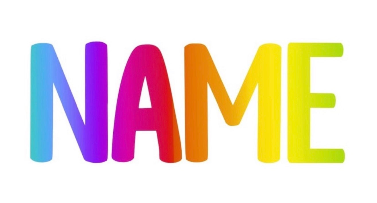 Bright Rainbow Name Label