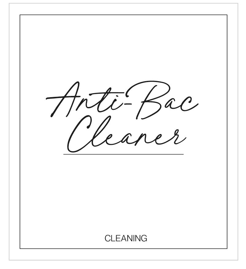 Anti-Bac Cleaner Label