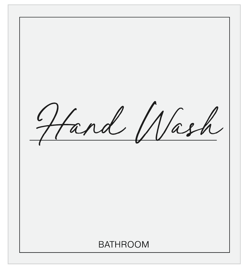 Hand Wash Label