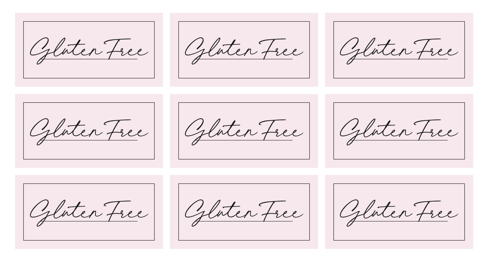 Gluten Free Labels