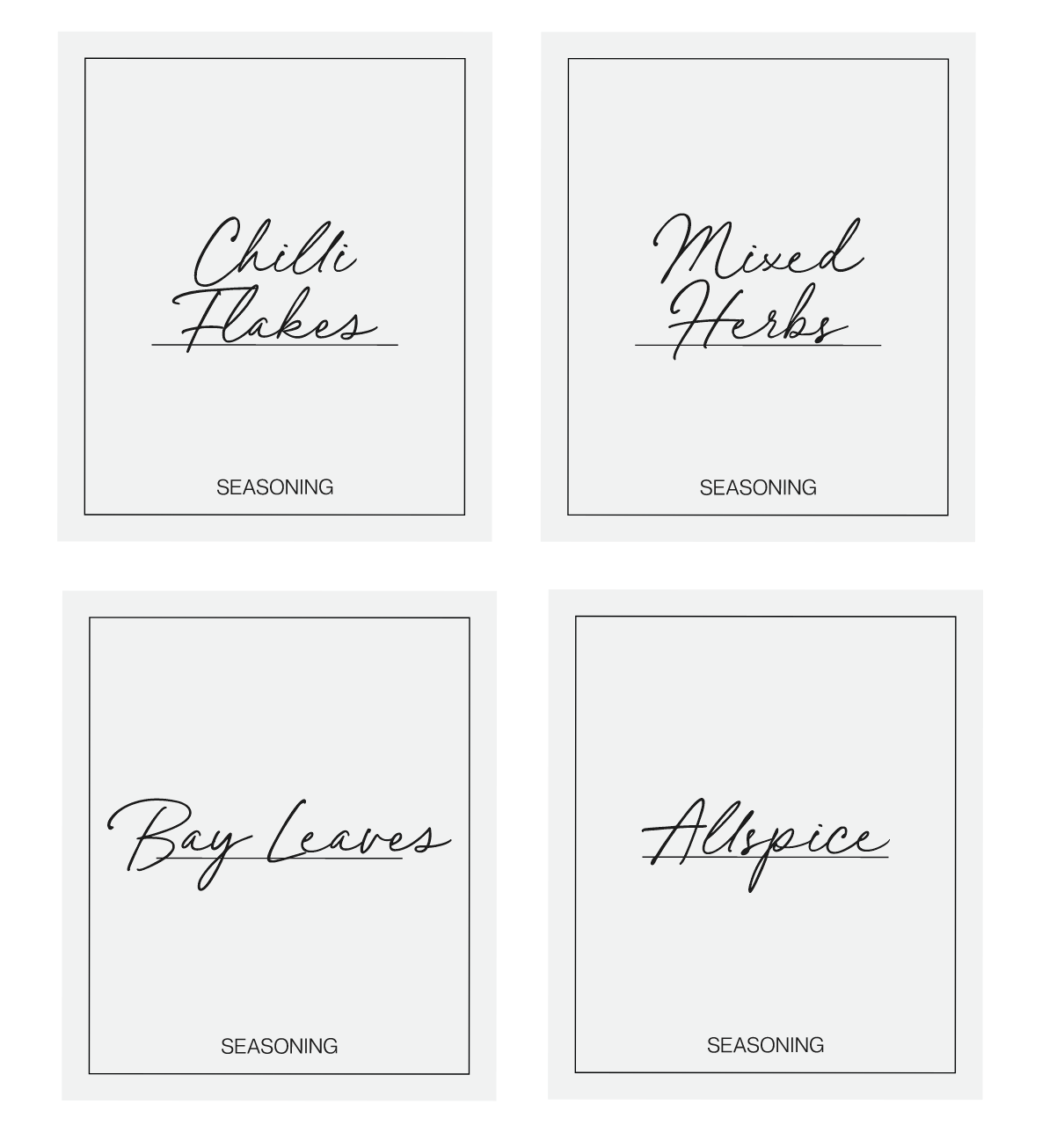 Minimalistic Spice Labels