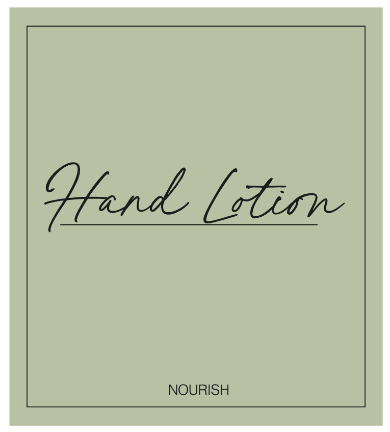 Hand Lotion (Nourish) Label