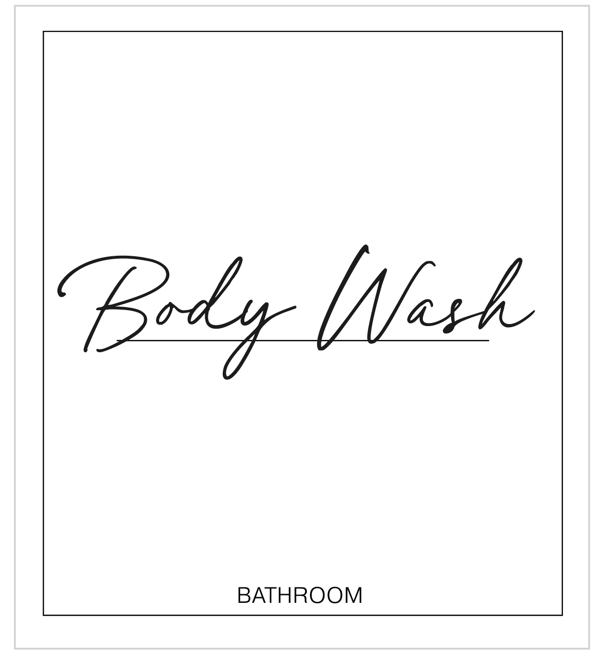 Body Wash Label