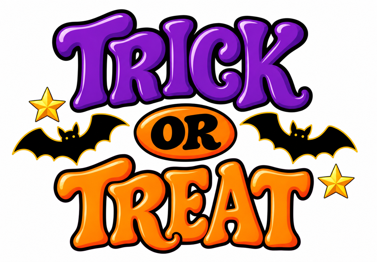 Trick Or Treat Retro Label