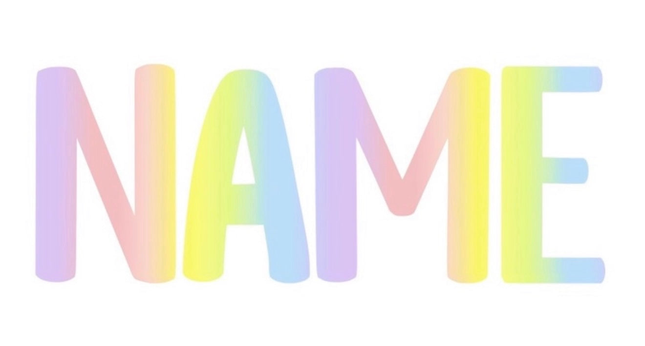 Pastel Rainbow Name Label