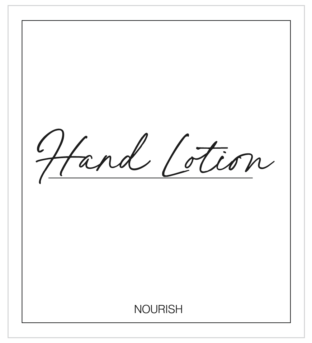 Hand Lotion (Nourish) Label