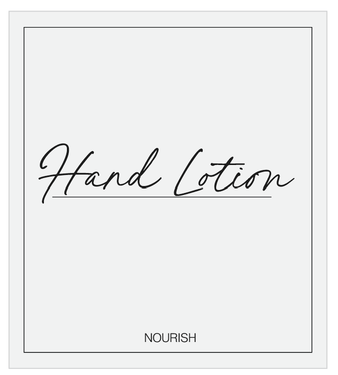 Hand Lotion (Nourish) Label