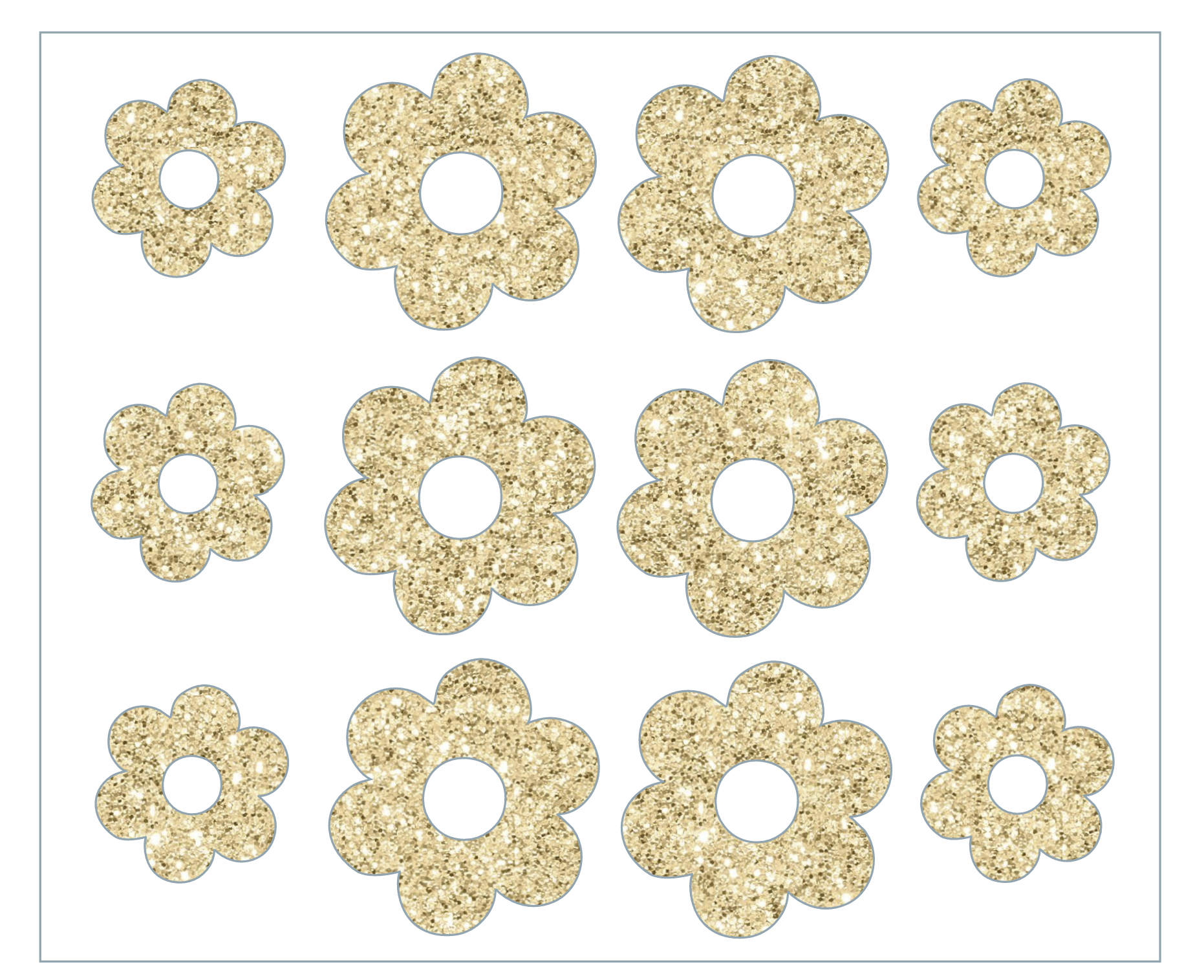 Gold Glitter Daisies Icon Pack