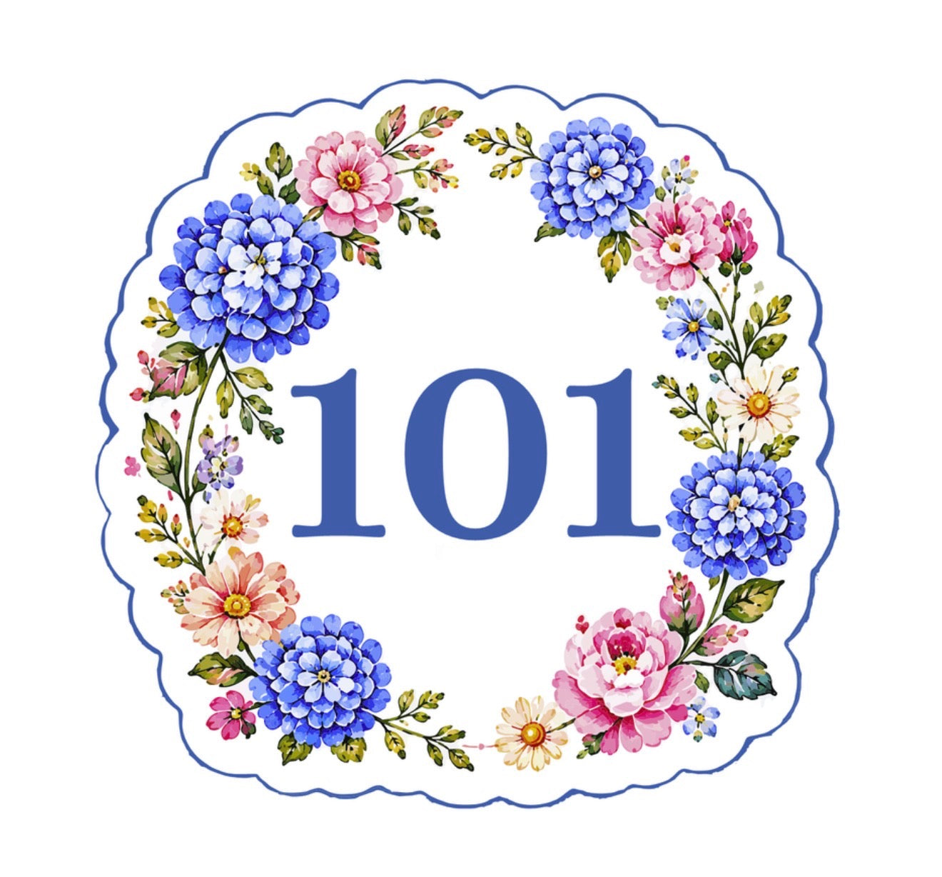 Hydrangea Round Bin Label