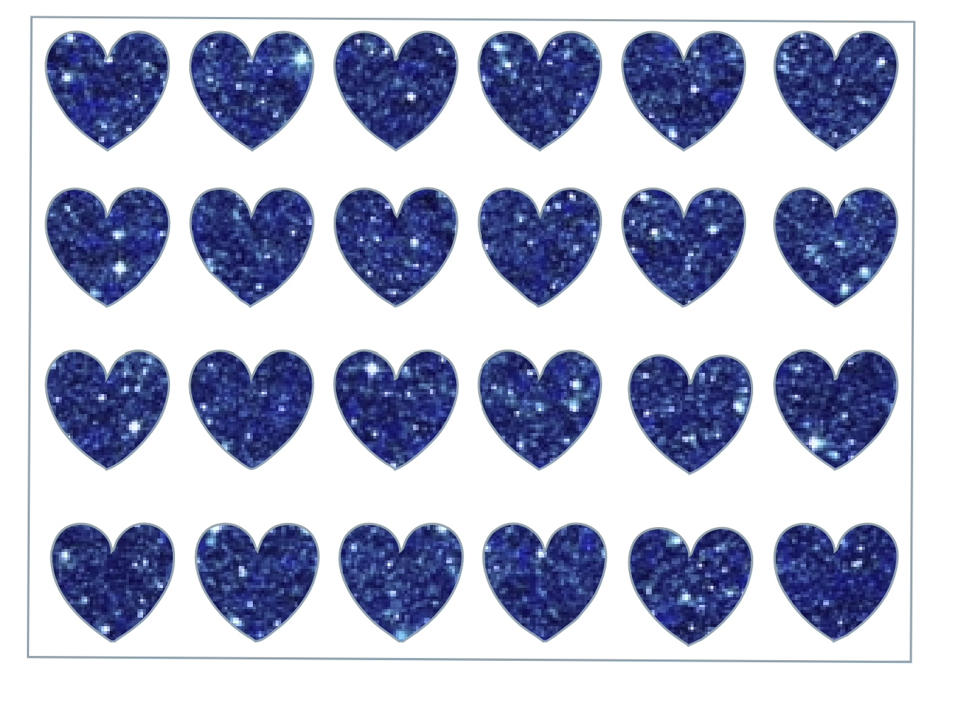 Blue Glitter Hearts Icon Pack