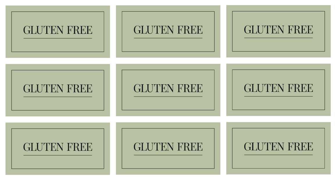 Gluten Free Labels