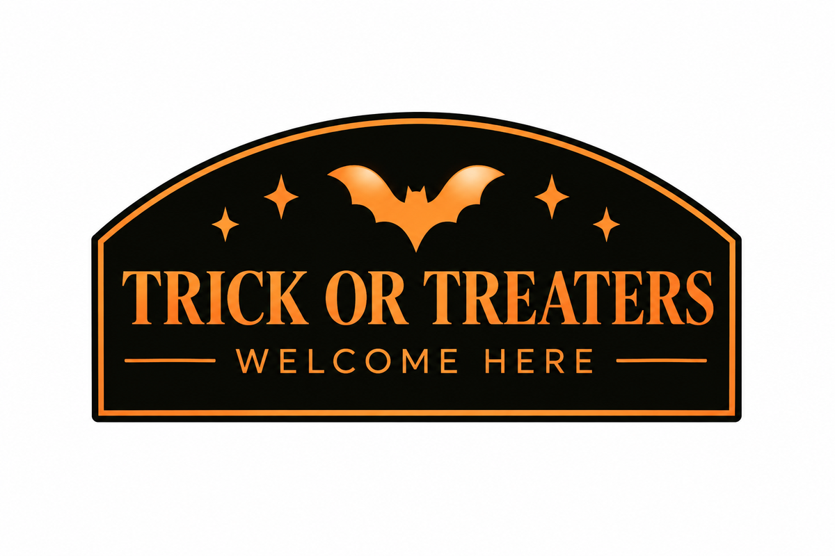 Trick Or Treaters Welcome Here Label