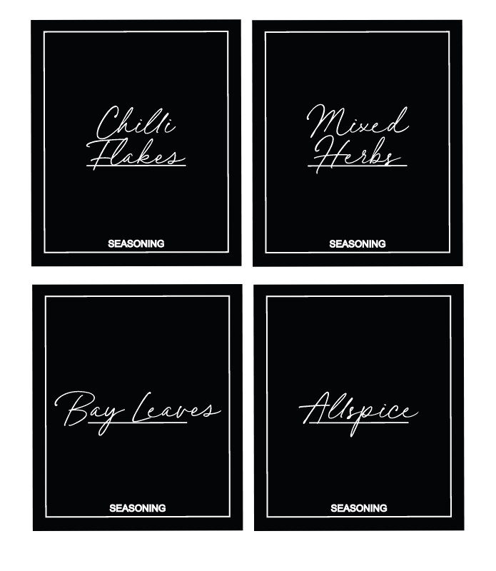 Minimalistic Spice Labels