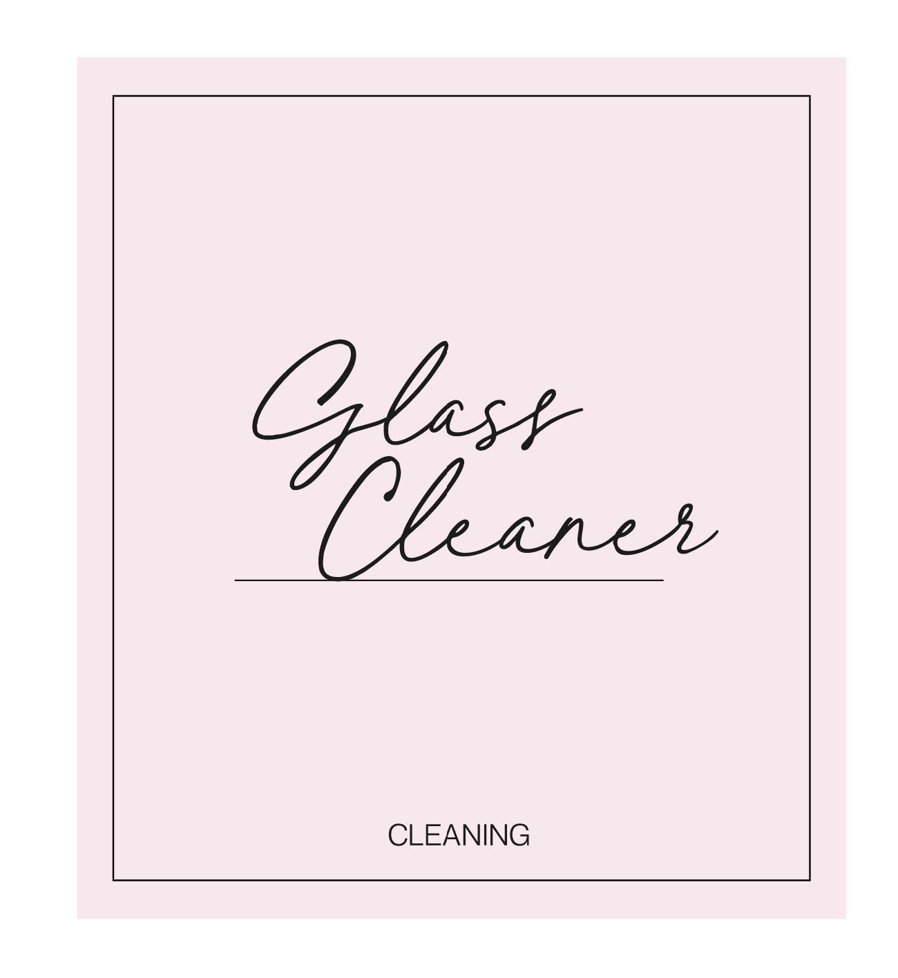Glass Cleaner Label
