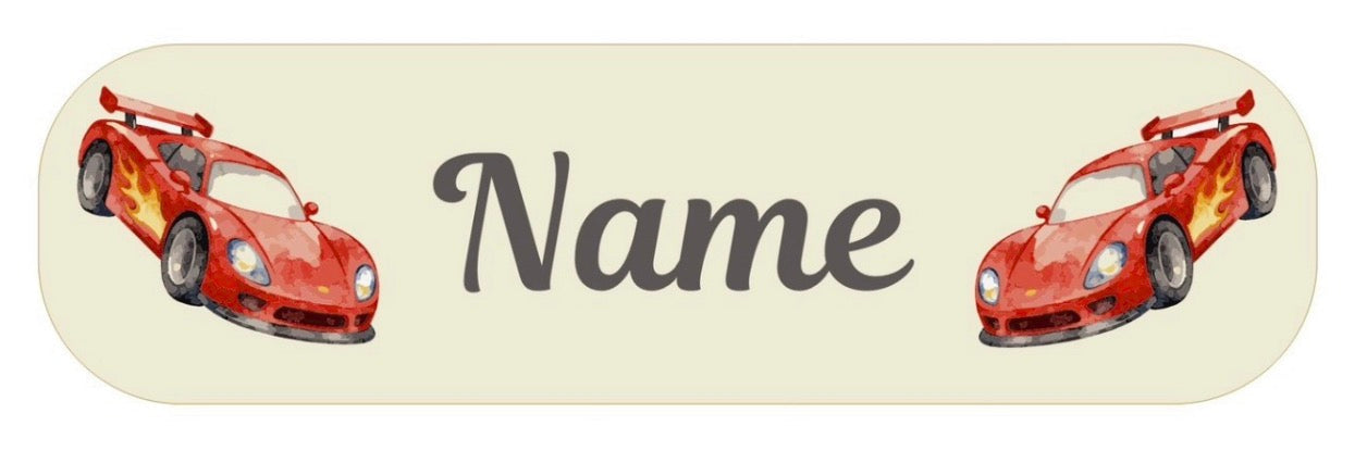 Race Car Personalised Labels
