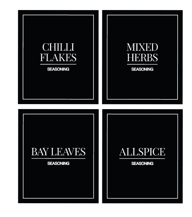 Minimalistic Spice Labels