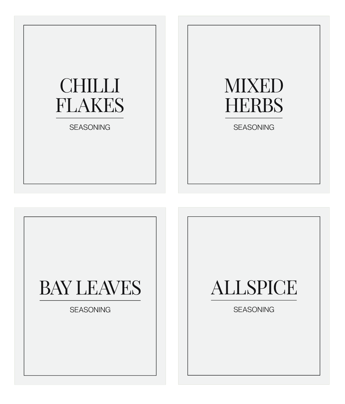 Minimalistic Spice Labels